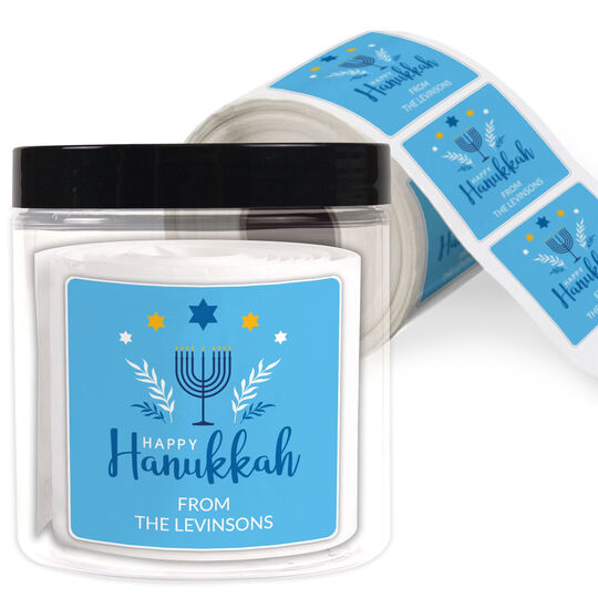 Happy Hanukkah Square Gift Stickers